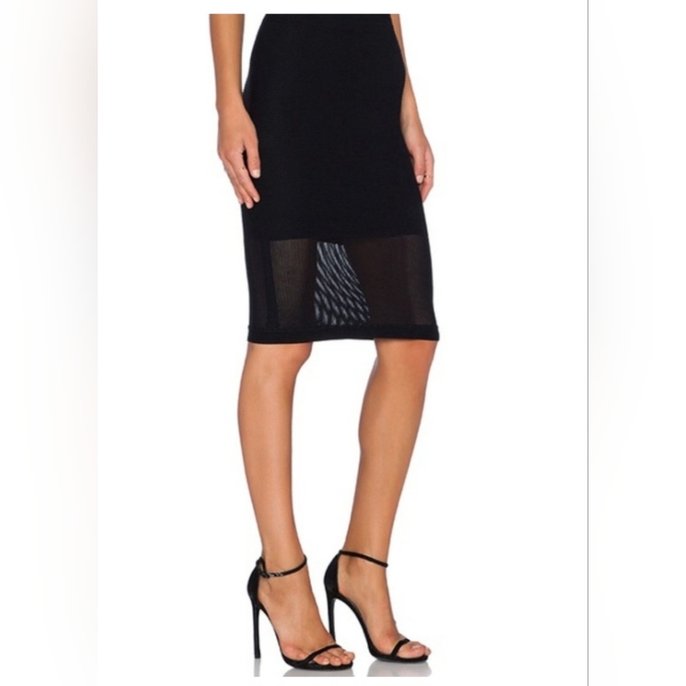 BCBGeneration Mesh/Fish Net Black Stretch High Waisted Skirt Size XS